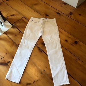AG The Stevie Slim Straight jeans in white. EUC